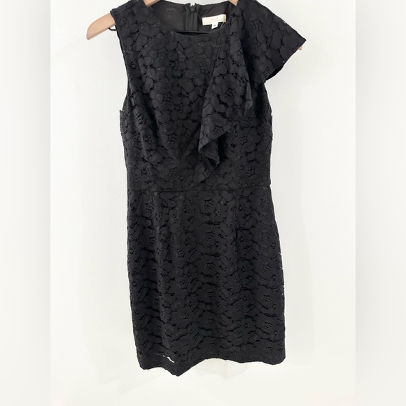 Trina Trina Turk Kirei Ruffle Front Lace Dress Black Size 6 - Picture 4 of 6